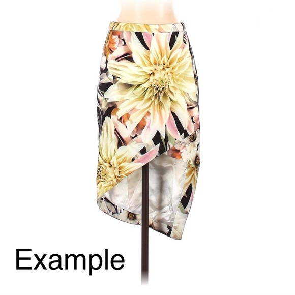 Shilla the Label floral wrap Skirt asymmetrical hem size L - Picture 4 of 16